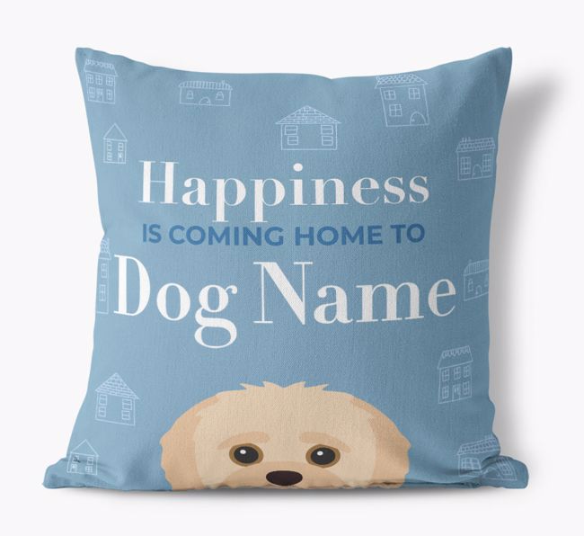 Happiness Is: Personalized {breedFullName} Canvas Pillow